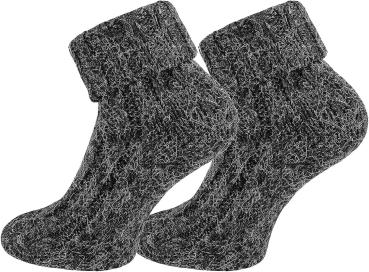 Preview: 2 Paar TippTexx 24 Umschlag-Socken Wollsocken mit Alpaka